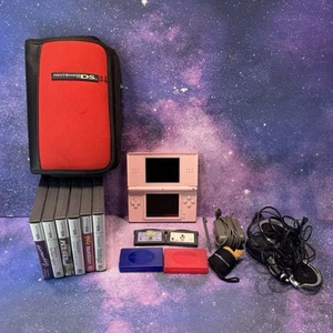 Nintendo DS Lite Pink Bundle with Case, Stylus & Games - Picture 1 of 5