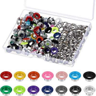 Juego de 100 ojales y ojales de metal, ojales de metal para manualidades de papel, 6 mm Multi-Co Foto 1 de 4