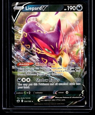 2021 TCG Pokémon #104 Liepard V Holo 104/198 Sword & Shield Chilling Reign  - Image 1 of 2
