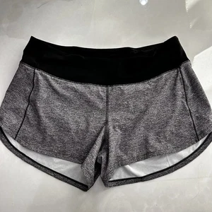 Lululemon Grey Black Womens Speed Up Shorts Size 10 - Picture 1 of 5