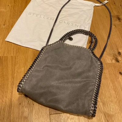Stella McCartney Falabella Tiny Tote Shoulder Bag Gray Vegan Authentic - Image 1 of 4