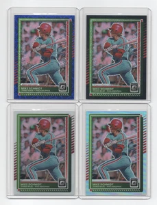 Mike Schmidt 2025 Donruss Optic, Silver, Blue Velocity, Black Circles 4 card lot - Picture 1 of 2