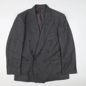 Blazer de lana a cuadros gris Jaeger para hombre, 52S, elegante estilo formal - Imagen 1 de 12