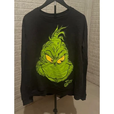 Sudadera El Grinch Dr. Seuss Negra Estampado Gráfico Manga Larga XL Foto 1 de 2