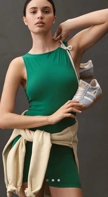 NUEVO CON ETIQUETAS Anthropologie The Renna Mameluco Sin Costuras Verde Esmeralda XXS/XS!! ¡Entrenamiento sexy! Foto 1 de 4