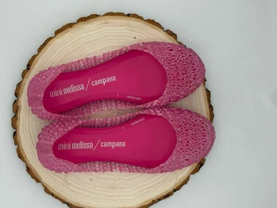 Niñas Mini Melissa Campana Rosa Brillo Papel Zapatos Sin Cordones Talla EE. UU. 11 Foto 1 de 4