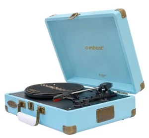 MBEAT Woodstock Retro Bluetooth Vinyl Record Player Turntable 33.3, 45, 78 RPM - Picture 1 of 1