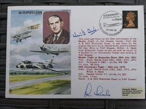 SIR SYDNEY CAM CBE FRAeS FLOWN FIRST DAY COVER SIGNATURES INC NEVILLE DUKE DFC - Picture 1 of 12