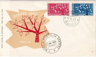 Italy 1962 Europa Tree FDC Stresa Cancel Two Tree Stamps Cover ref 22412 - Image 1 of 2