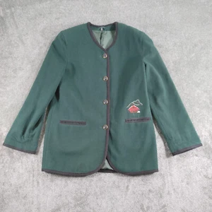 Chaqueta De Colección Para Mujer Reino Unido 10 Verde Lana Mezcla Cachemira Cottage Core - Imagen 1 de 12