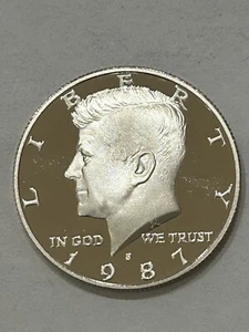 1987-S PROOF KENNEDY HALF DOLLAR With Die Chip Errors (#6) - Picture 1 of 8