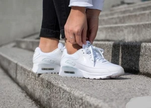Nike Air Max 90 Ultra Essential White/White-Metallic Silver 724981 101 Wmn Sz 7 - Picture 1 of 9