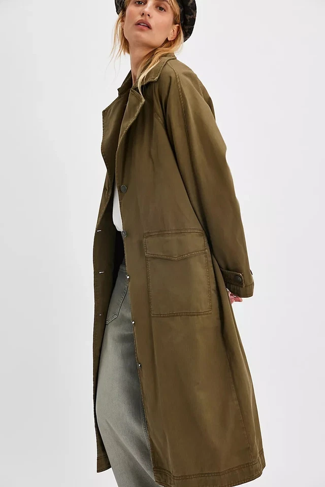 Free People мы бесплатный Perry военного пыли пальто куртка верхний негабаритный M 278686 - Изображение 1 из 4
