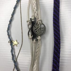 X1 Lote Retro Blanco Azul Cable Trenzado Púrpura Árbol Mejor Amigo Tela Tejida Estrella - Imagen 1 de 5