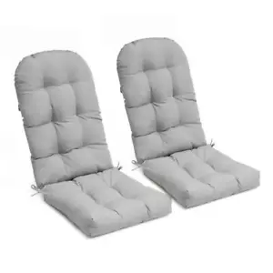 20 in. x 30 in. 2-Piece Deep Seating Outdoor Adirondack Chair Cushion in Light G - Picture 1 of 8