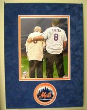 NEW YORK METS Yogi Berra/Gary Carter Matted Photo (12x16)