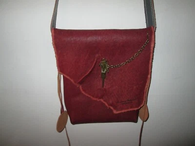 New LORIANO TOLIANI Hand Crafted Russet Leather Tuscan Boho Messenger Bag   - Image 1 of 4