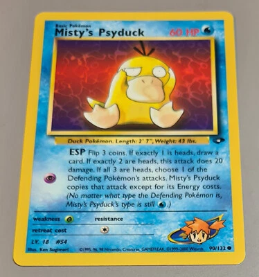 Misty's Psyduck # 90/132 Common Gym Challenge 2000 Pokemon N.Mint-Mint Vintage - Bild 1 von 3