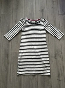 Joules Luisa Tunika Baumwollkleid verzierter Ausschnitt blau/weiß gestreift Gr. 8 - Bild 1 von 10