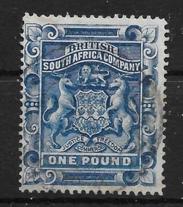 RHODESIEN SG10 1892 £1 DEEP BLUE GEBRAUCHT - Bild 1 von 1