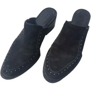 Rag & Bone BLACK Suede "Weiss" Slip On Mules Women's EU 39 US 8/8.5 - Picture 1 of 5