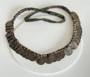 Antique Ottoman Era Monogram Silver Coin Necklace ,Ottoman Coin, Ottoman Monogra - Picture 1 of 10