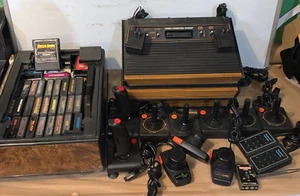 Lot of 3 Atari 2600 Console + 10 Controllers & 38 Games UNTESTED SOLD AS-IS - Picture 1 of 7