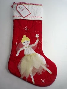 Pottery Barn Kids Ballerina Princess Fairy Christmas Quilted Stocking 20" #8484 - Picture 1 of 6