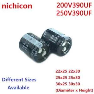 2Pcs Nichicon 390uF 200V 390uF 250V 200v390uF 250V390UF Snap-in PSU Capacitor - Picture 1 of 3