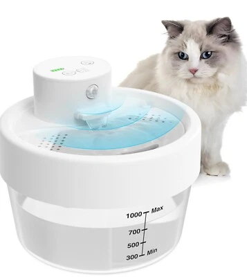 Cat Water Fountain, Battery Operated Water Fountains for Cats Indoor - 1L Wirele - Image 1 of 4