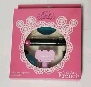 H&A Cosmetics Stamping Nail Art French Kit, Salon Looking Ergebnisse in Minuten - Bild 1 von 3