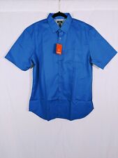 Elevate Men's Short Sleeve Blue Button Down Shirt w/Front Pocket Size L