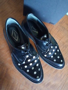 ADIEU ⭐ halbschuh schuh echt LEDER 37 schwarz punkte creeper creeps schnürer 🖤 - Bild 1 von 8
