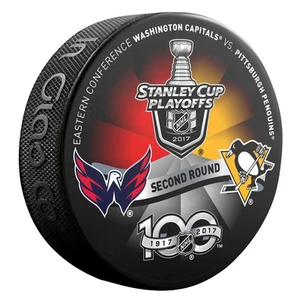 2017 Stanley Cup Playoffs Dueling Puck Washington Capitals / Pittsburgh Penguins - Picture 1 of 1