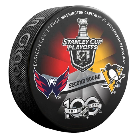 2017 Stanley Cup Playoffs Dueling Puck Washington Capitals / Pittsburgh Penguins Cover