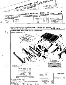 1960 1961 1962 1963 1964 1965 1966 GMC Camiones Lista de piezas de carrocería hojas de choque $re - Imagen 1 de 1