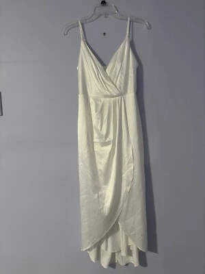 David’s Bridal Stretch Charm Draped Slip Dress Soft White Size 4 - Image 1 of 4