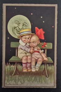 Cartolina Viaggiata Bambini Illustratore Colombo Anno 1927 Fp Colore - Imagen 1 de 2