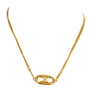 CELINE Trionf Halskette Logo Gold WCA2293 Made in Italy mit Markenkarte - Bild 1 von 10