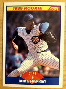 1989 Score Mike Harkey Baseball Rookie Card (RC) #624 Cubs High-Grade NM O/C