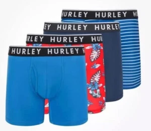 Hurley Mens Moisture Wicking Fly Pouch Performance Boxer Briefs, 4 Pack Size M - Picture 1 of 3