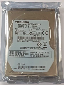 500 GB SATA Toshiba MK5065GSXF 5400rpm 8MB HDD 2.5 " Internal Festpatte New - Picture 1 of 1