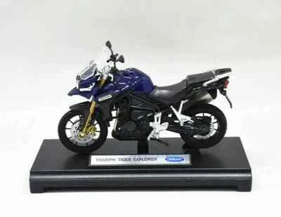 1:18 Welly Triumph Tiger Explorer Blue Motorcycle Bike Model New in Box - Image 1 of 4