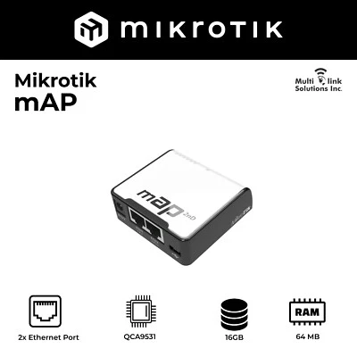 Mikrotik mAP RBmAP2nD Dual-Chain 2.4GHz micro AP, 650MHz CPU - Image 1 of 3
