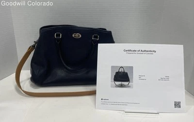 Coach Margot Carryall Blue Pebbled Leather Shoulder Bag - Image 1 of 4