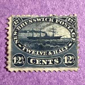 New Brunswick 1860 - gebraucht Scott 10. Dampf- & Segelschiff. Short Perfs. Siehe Bilder. - Bild 1 von 2