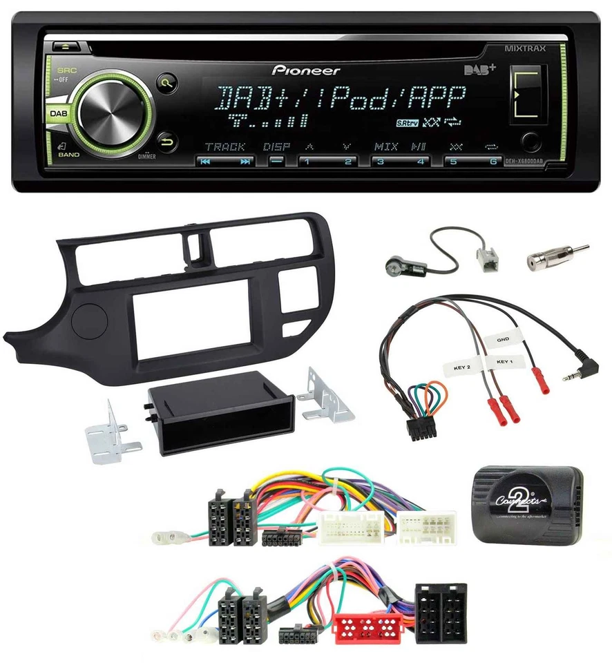 Pioneer DAB USB MP3 Lenkrad CD Autoradio für Kia Rio UB 2011-2015 schwarz - Bild 1 von 4