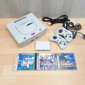 Sega Saturn Japanese white console with 3 games & 2 controllers SW818 - Picture 1 of 13