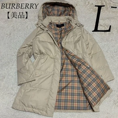 Burberry Down Jacket Size L Beige Nova Check Made in Japan For Women From Japan - Image 1 of 4