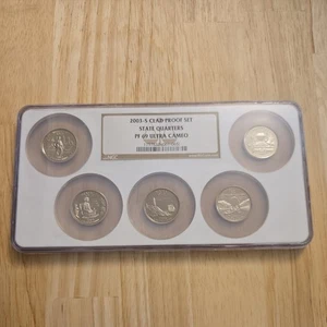 2003-S CLAD 5 COIN QUARTER PROOF SET NGC GRADED PF69 ULTRA CAMEO - Picture 1 of 3